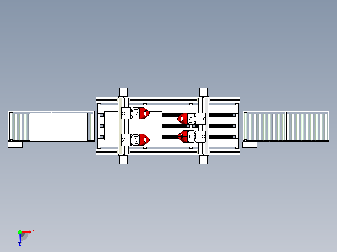 数控钻铣槽刨机俯视图