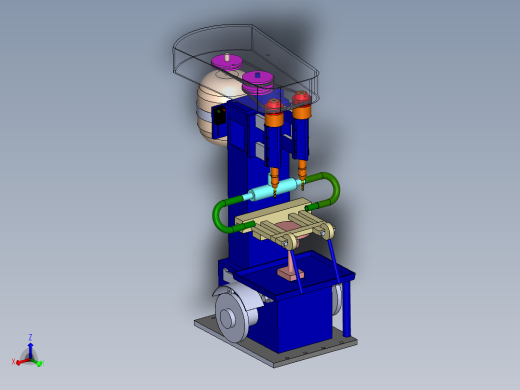 同时打两个孔的多钻孔机