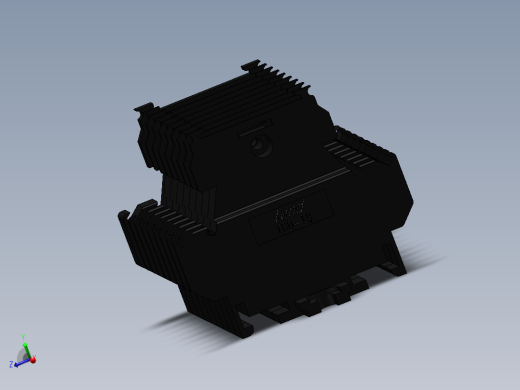 8位端子排3D图纸电气元器件3d图