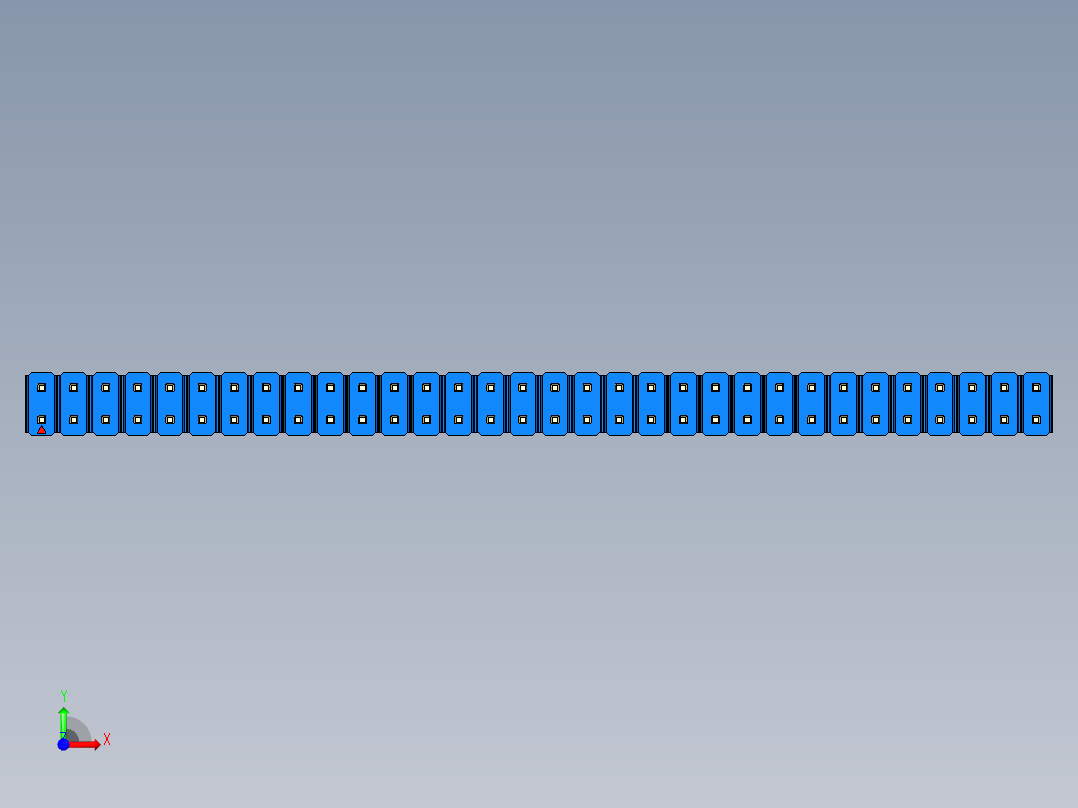 彩色公头100mil（2.54mm）系列-DS1021_blue_2x32p_100mil_Type5_rev1.0前视图