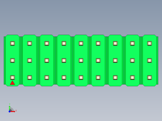 彩色公头100mil（2.54mm）系列-DS1021_green_3x09p_100mil_Type5_rev1.0前视缩略图