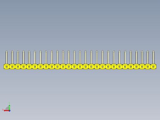 彩色公排针 100mil 2.54mm 系列-DS1022_yellow_27p_100mil_TypeU_rev1.0后视缩略图