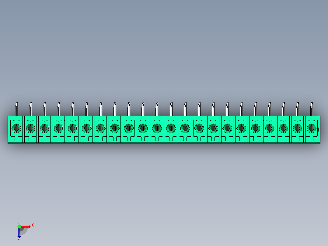 DEGSON 15EDG 系列 3.5mm 插拔式接线端子 FullPack-15EDGA-3.5-22P-14-00AH俯视图