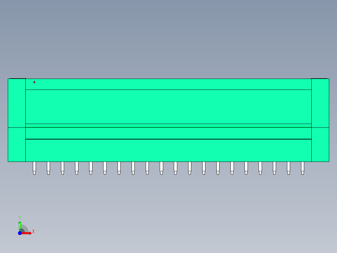 DEGSON 15EDG（公头） 3.81mm 螺钉锁紧，插拔式接线端子 FullPack-15EDGVTM-3.81-40P-14-00AH前视图
