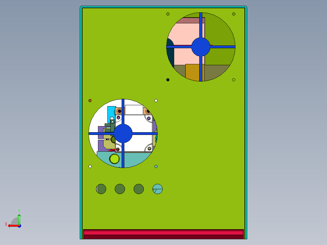多层屏蔽线材天线旋转剥皮机后视图