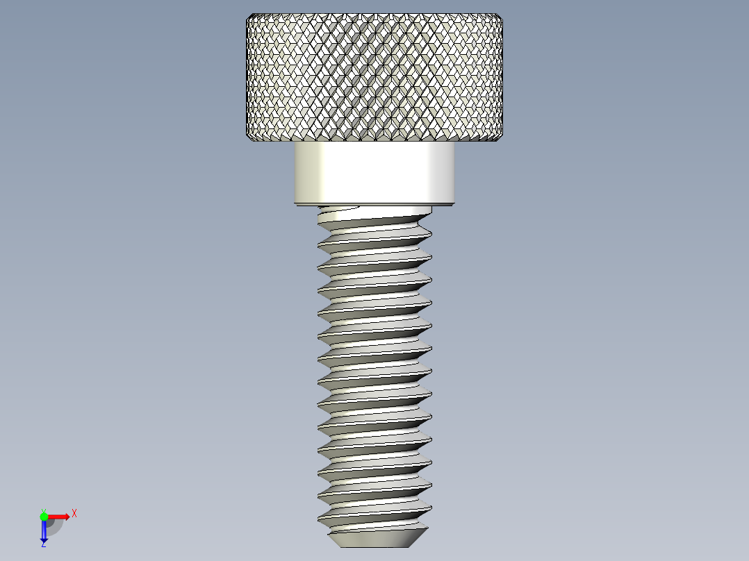 滚花指旋螺钉-M2 x 7mm俯视图