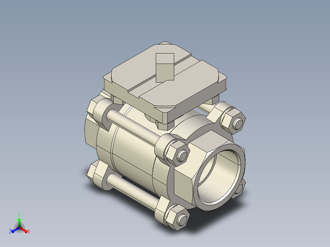 阀门模型-2654_40Quarter_turn_ball_valve正等轴测图