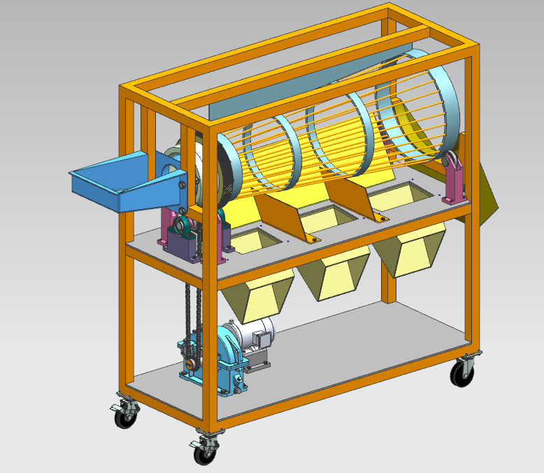 滚筒式分拣机UG三维