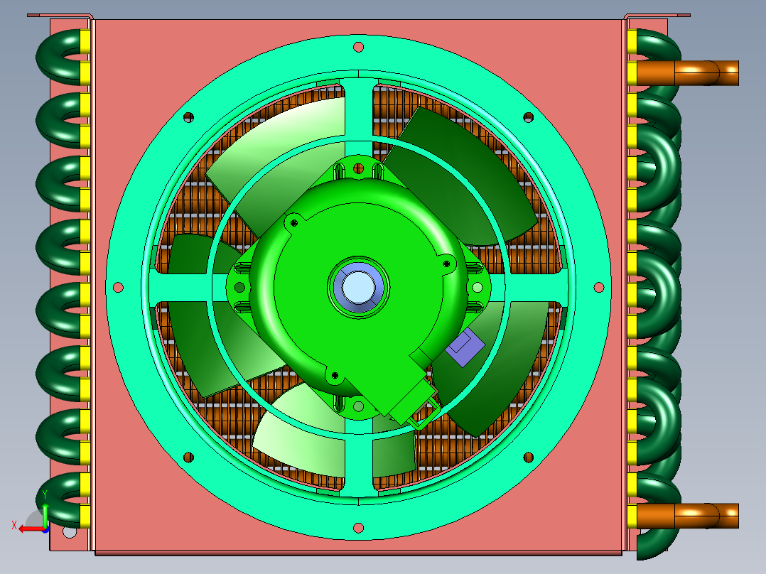 直流DC风冷却液压油换热器后视图