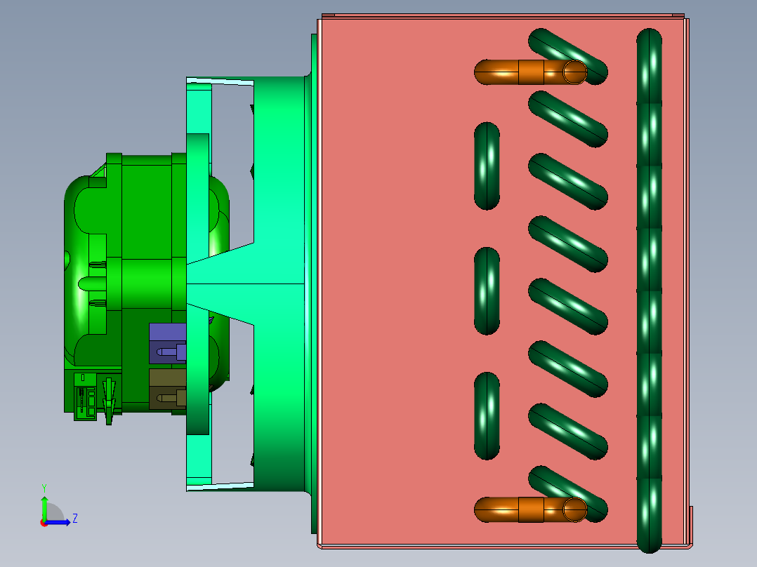 直流DC风冷却液压油换热器左视图