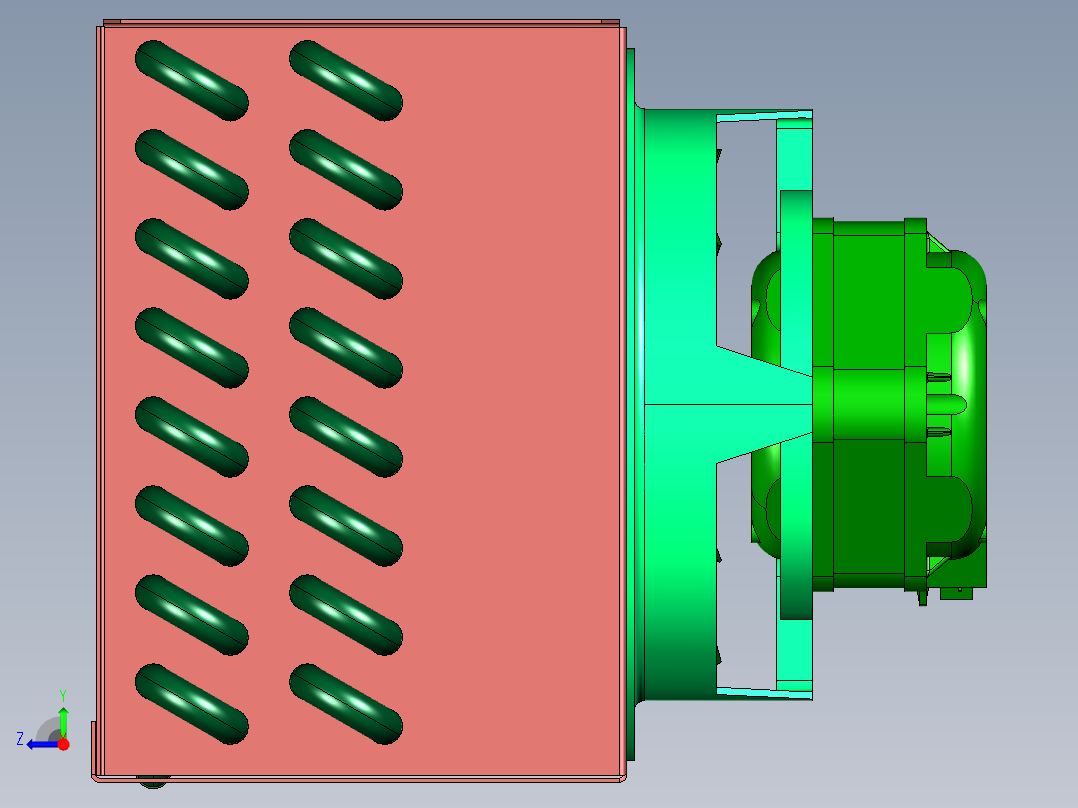 直流DC风冷却液压油换热器右视图