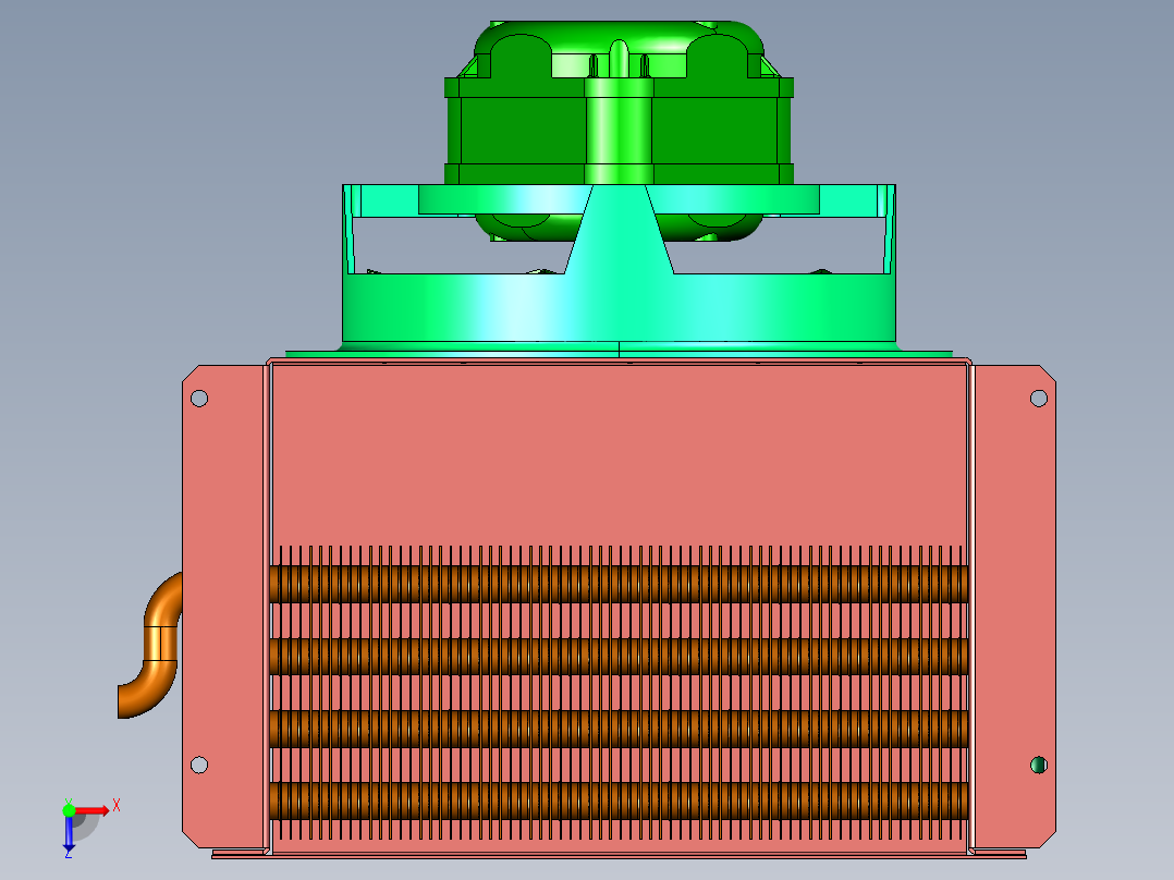 直流DC风冷却液压油换热器俯视图