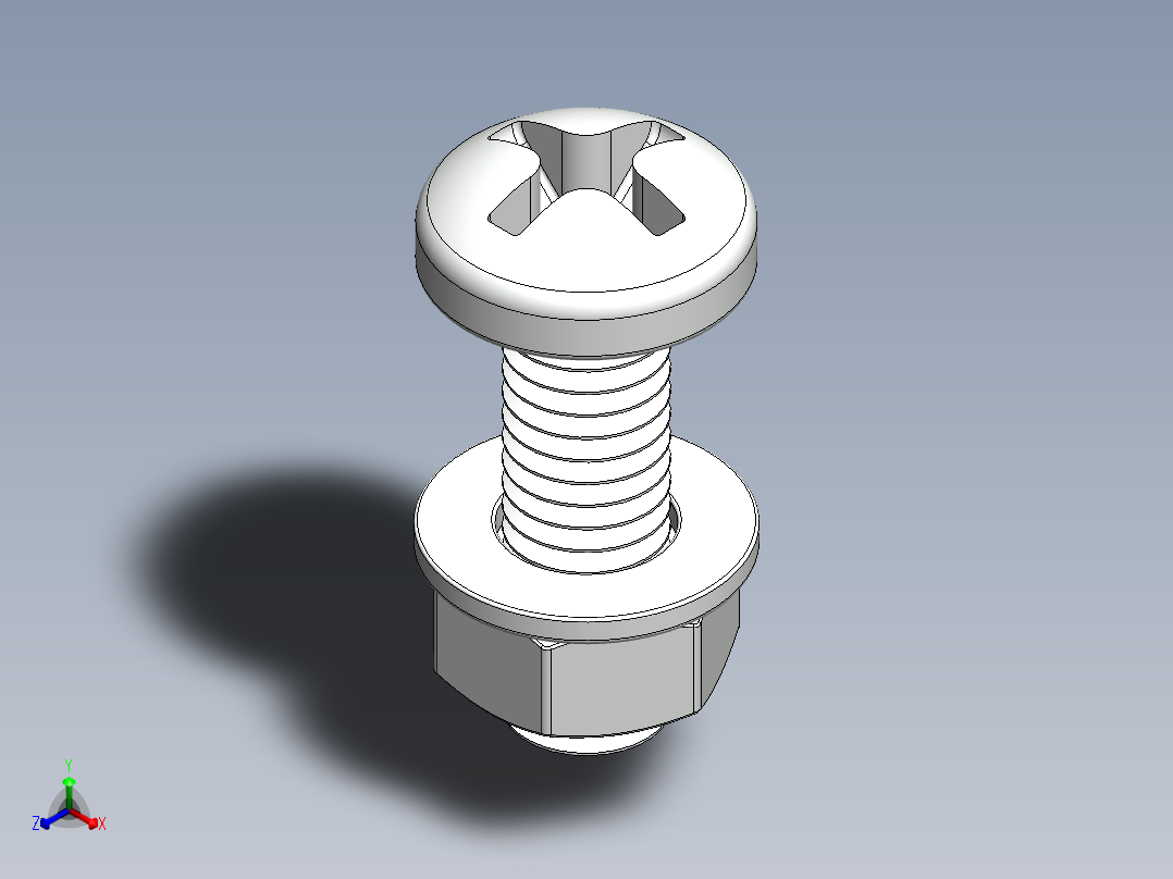 紧固件-M5-0.80 Round Head正等轴测图