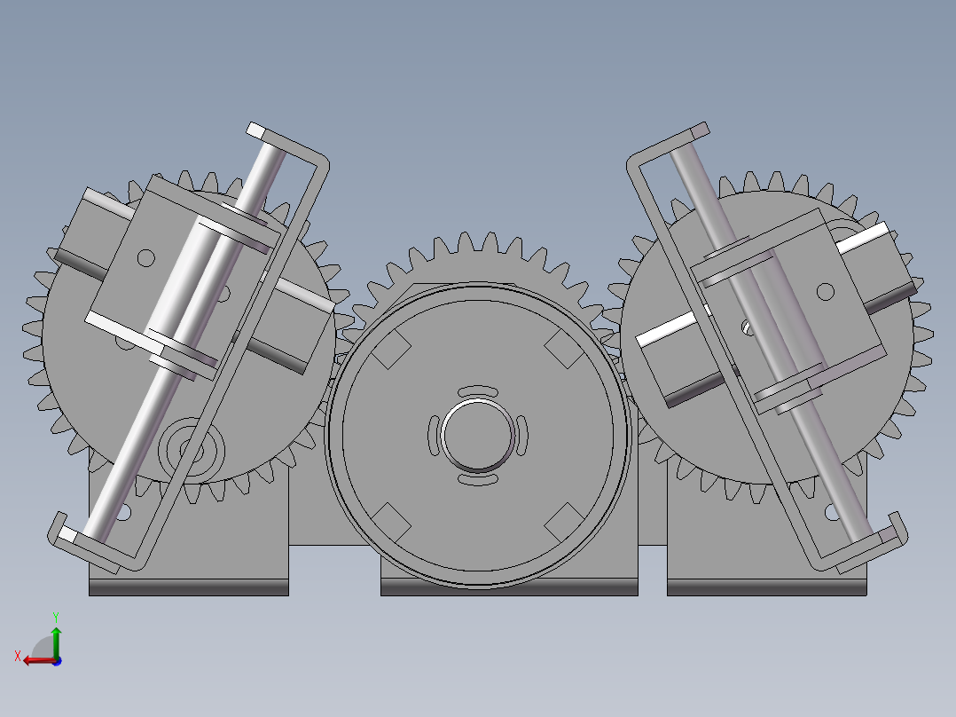 齿轮传动往复机构stp后视图