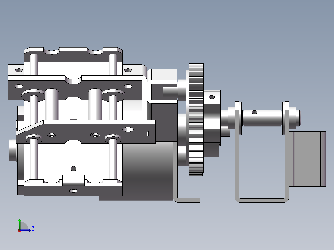 齿轮传动往复机构stp左视图