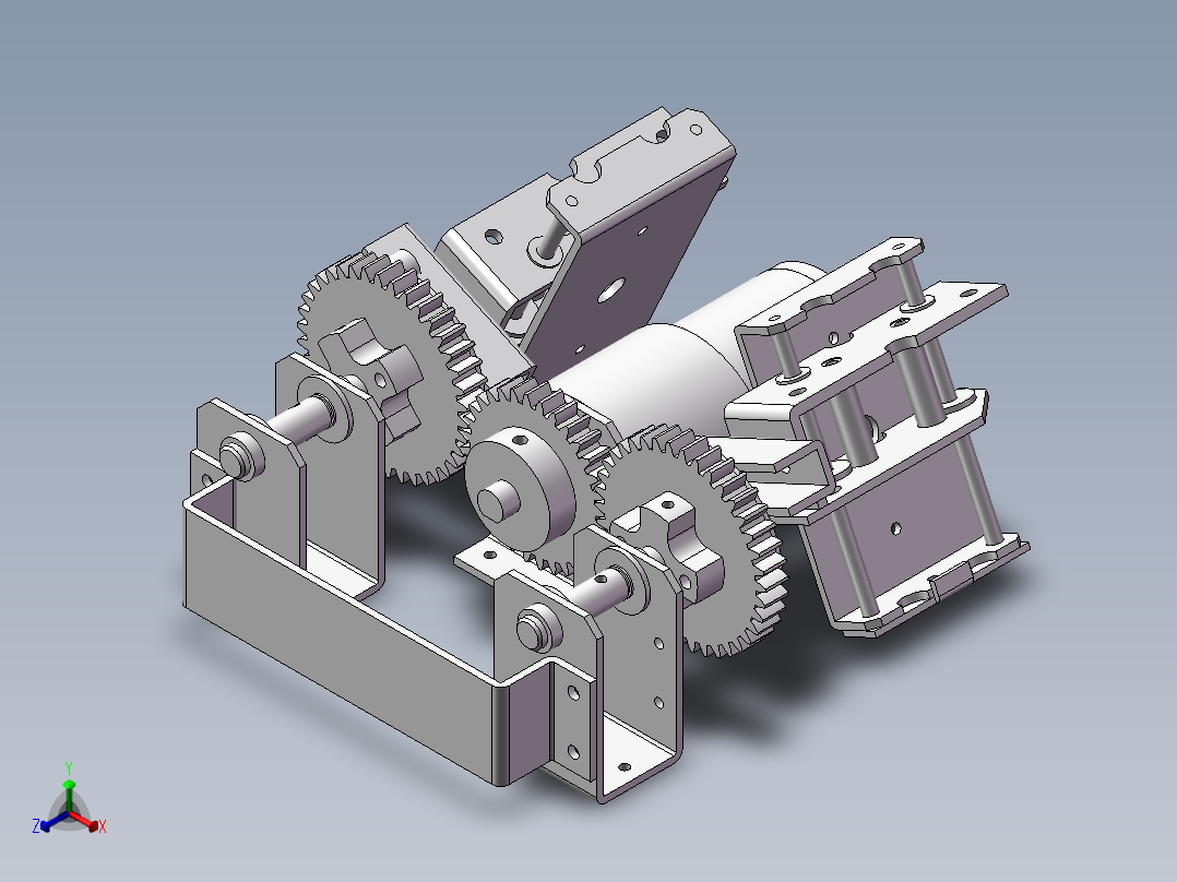 齿轮传动往复机构stp正等轴测图