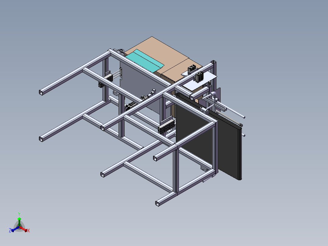 自动装盒机sw18可编辑正等轴测图