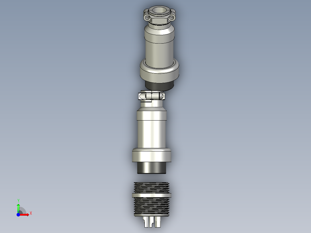 航空插头前视图