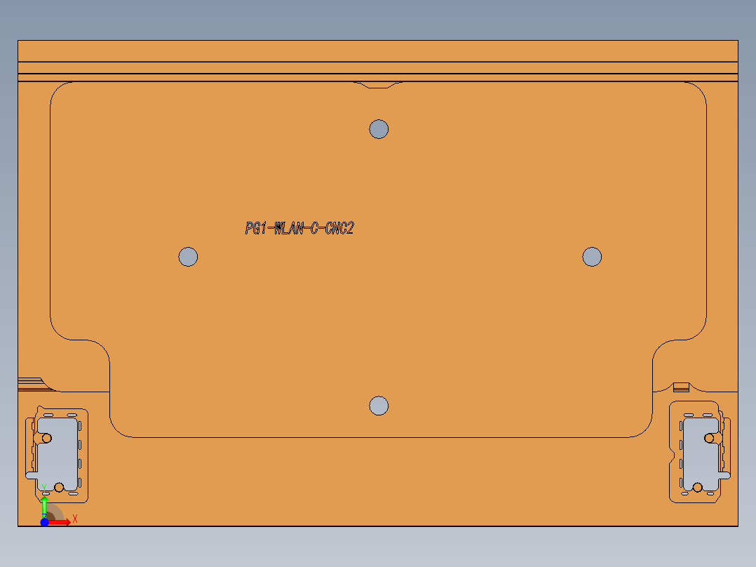 笔记本C壳开粗内腔程序模型前视图
