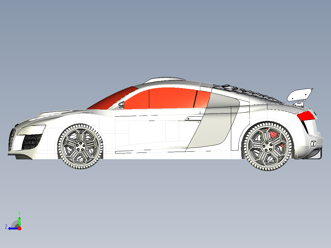 汽车尾翼(5)右视图