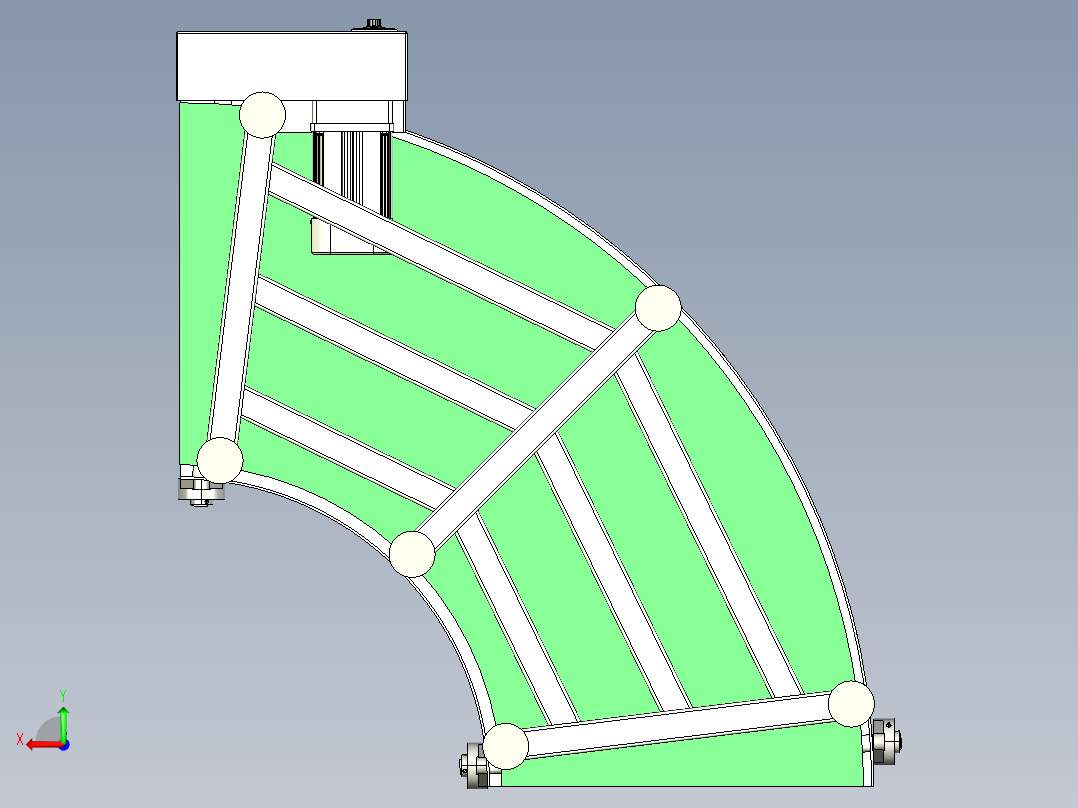 400带宽转弯皮带线总装图后视图