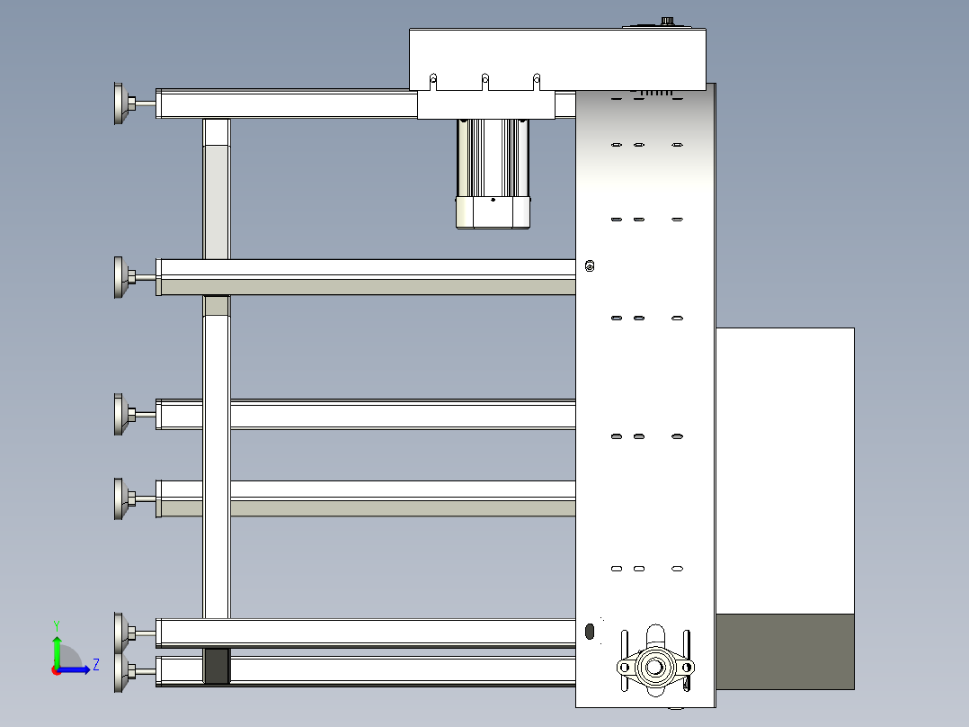 400带宽转弯皮带线总装图左视图
