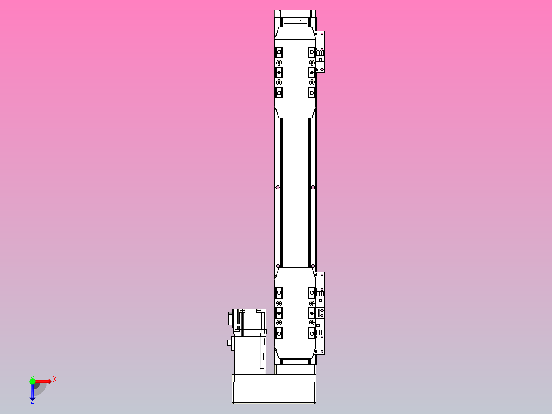 滚珠丝杠线性轴TPA-GCRS-50-1205C-L75-MR-M10-N3俯视图