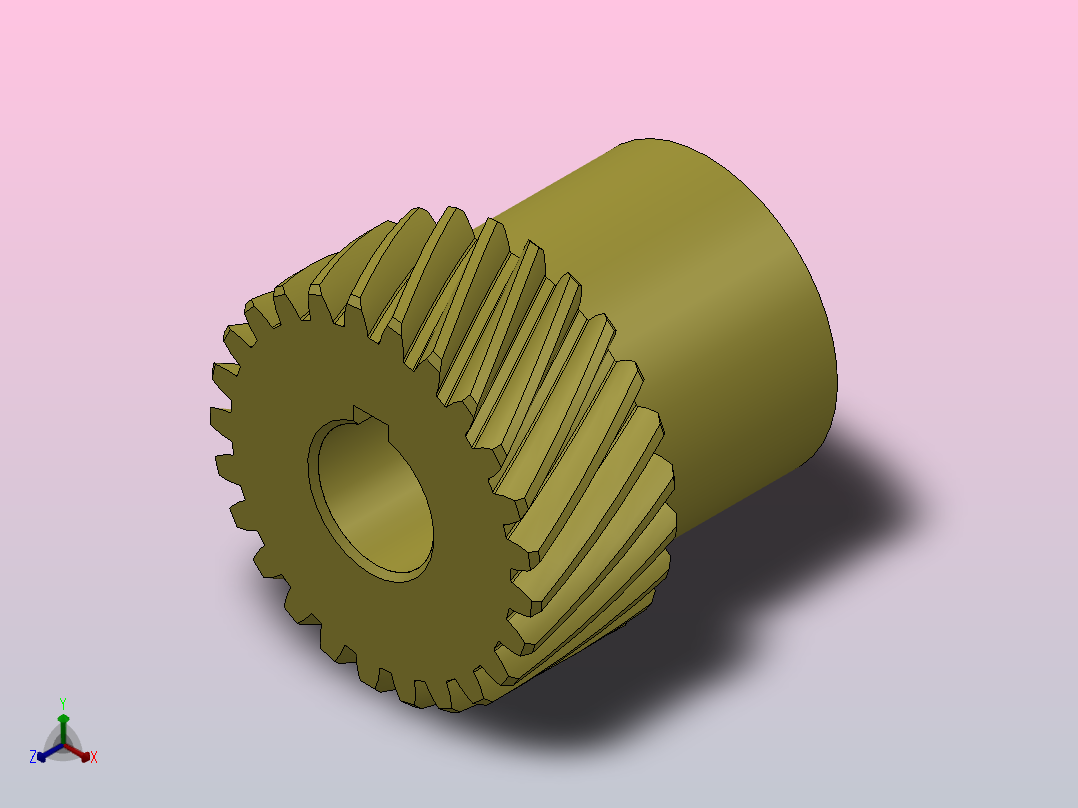 2M斜齿研磨齿轮[YMCL202058]正等轴测图