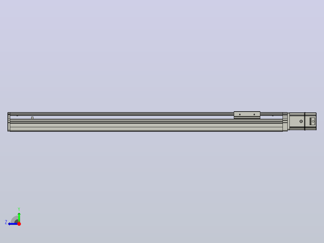 SYS12-BC-700-200W滚珠花健、支撑座、滚珠丝杠、交叉导轨、直线模组.STEP右视图