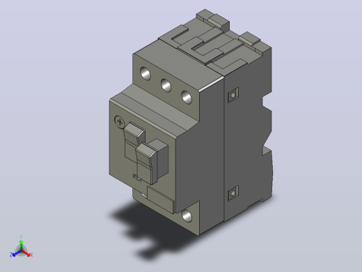 TRIPOLI电机断路器METALTEX MOD。CATIA V5 R17  DISJUNTOR马达三极METALTEX模块中的4-6.3A型号。4-6.3A MODELADO EM CATIA V5 R17