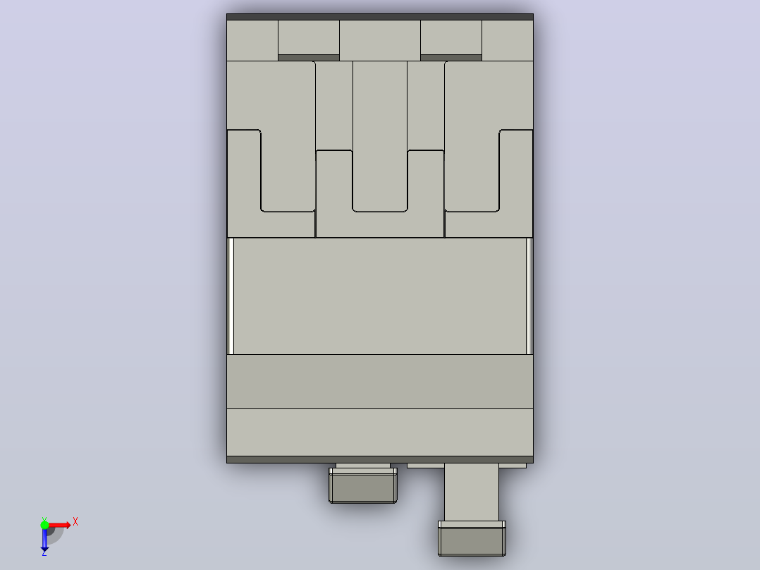 TRIPOLI电机断路器METALTEX MOD。CATIA V5 R17  DISJUNTOR马达三极METALTEX模块中的4-6.3A型号。4-6.3A MODELADO EM CATIA V5 R17俯视图