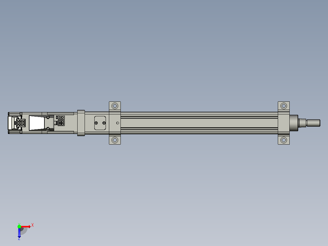 轻载电动缸TPA-ESR25-1002C-L200-M-LB-W-P10-C3俯视图
