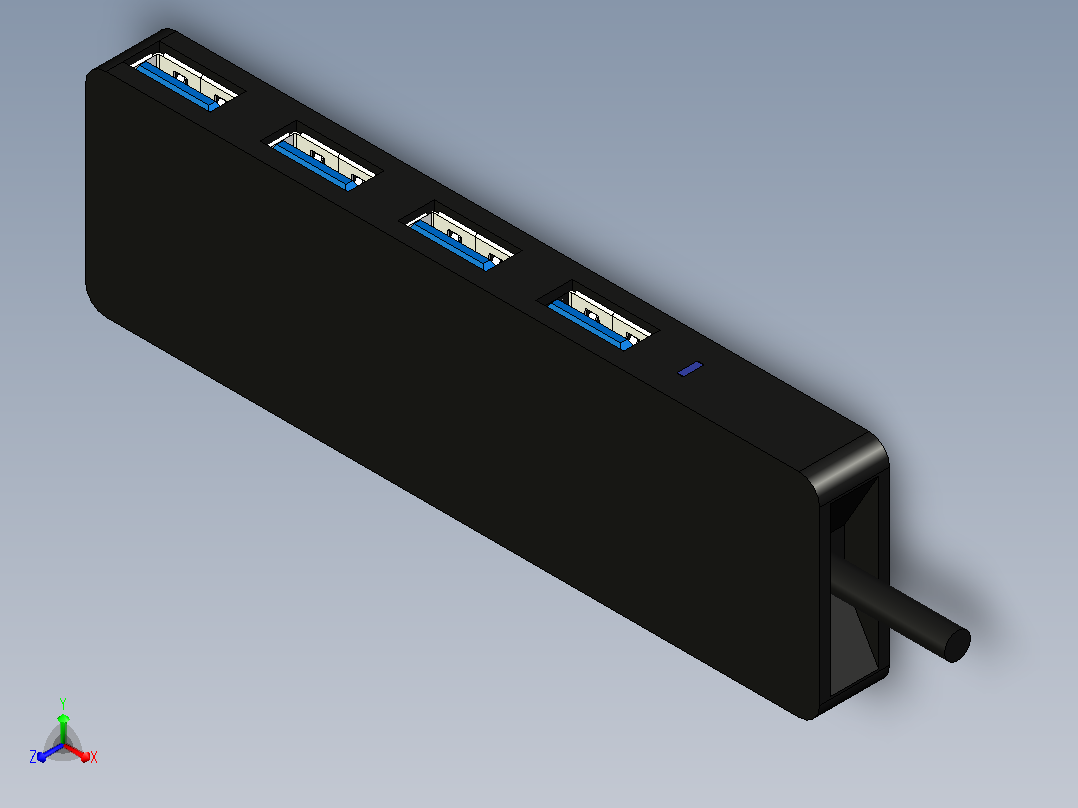 安克4口USB3.0集线器22正等轴测图