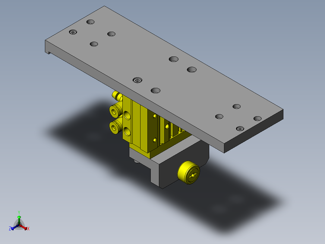 滑台定位机构正等轴测图