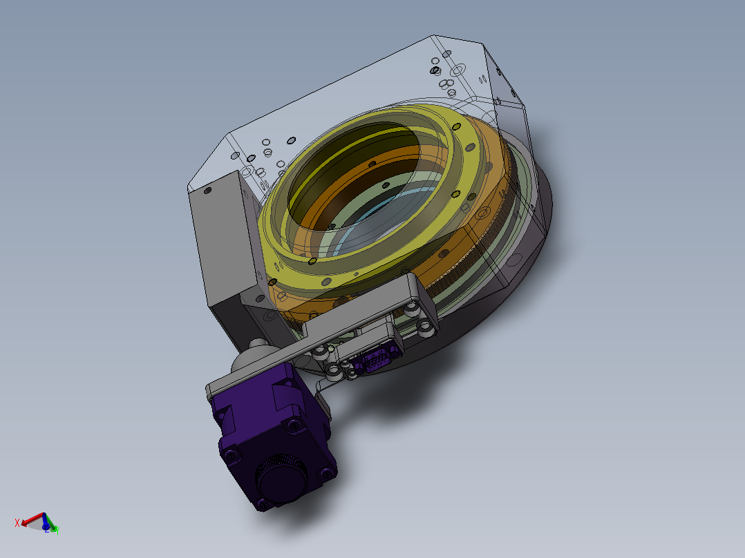 直径200蜗轮轮蜗杆数控回转台分度盘机械设计 3D图纸三维模型