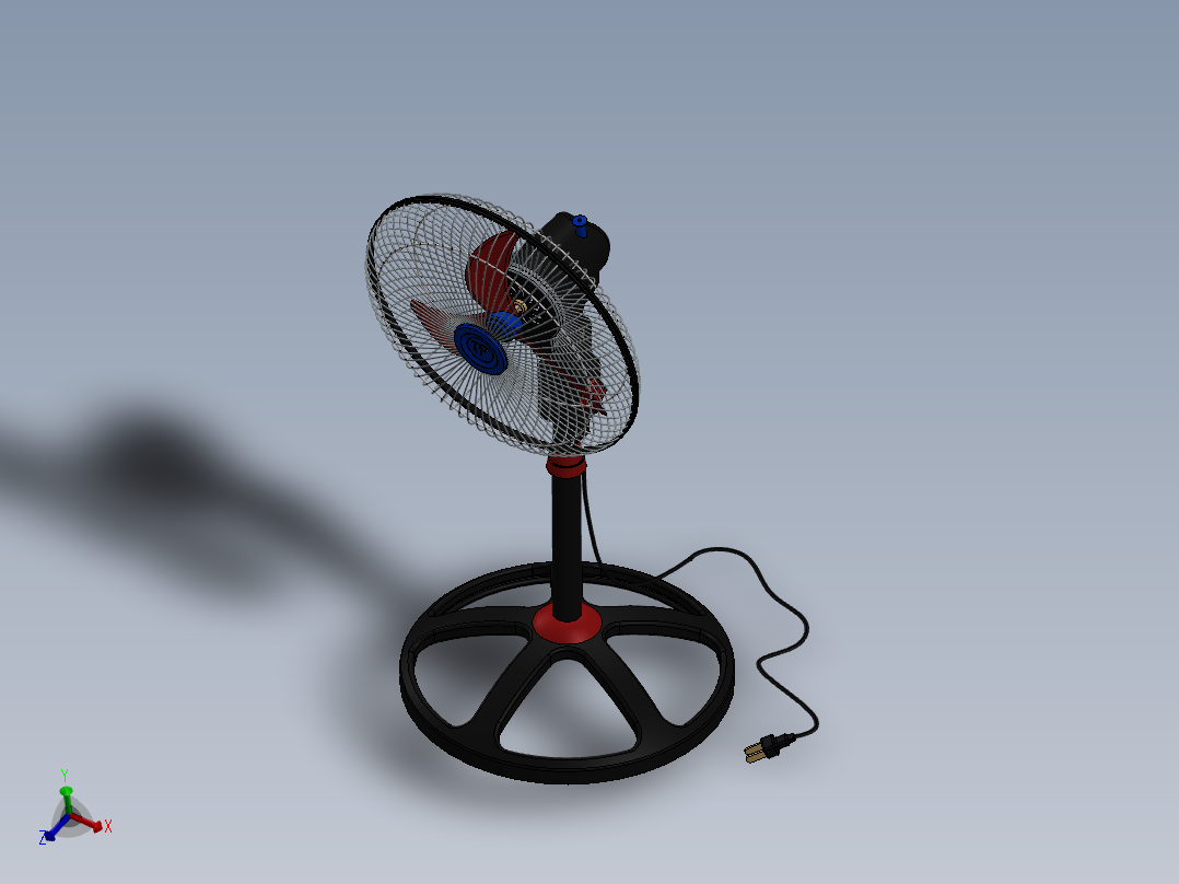 Tree Fan普通落地风扇模型3D图纸 Solidworks设计