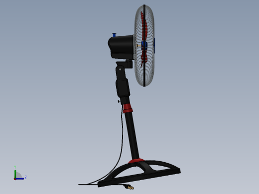 Tree Fan普通落地风扇模型3D图纸 Solidworks设计左视缩略图