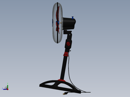 Tree Fan普通落地风扇模型3D图纸 Solidworks设计右视缩略图