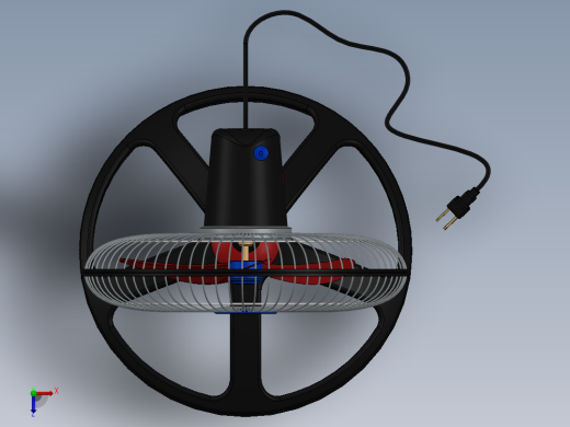 Tree Fan普通落地风扇模型3D图纸 Solidworks设计俯视缩略图