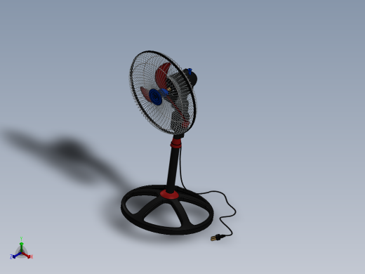 Tree Fan普通落地风扇模型3D图纸 Solidworks设计正等轴测缩略图