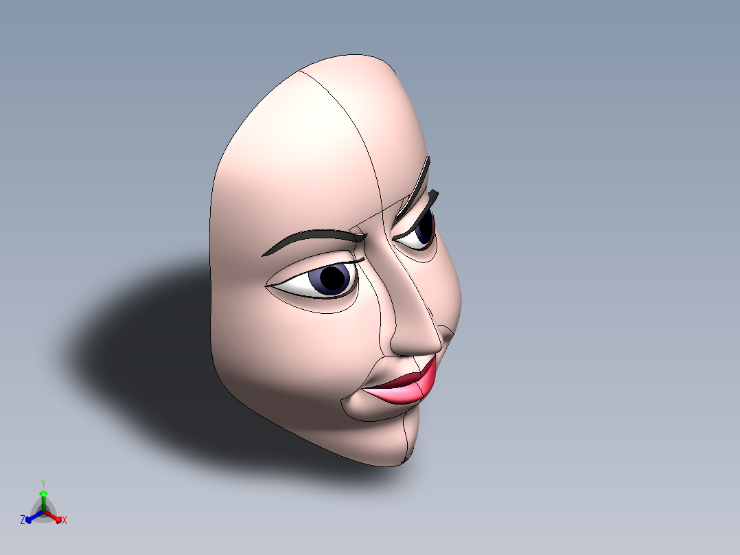 人脸正等轴测图