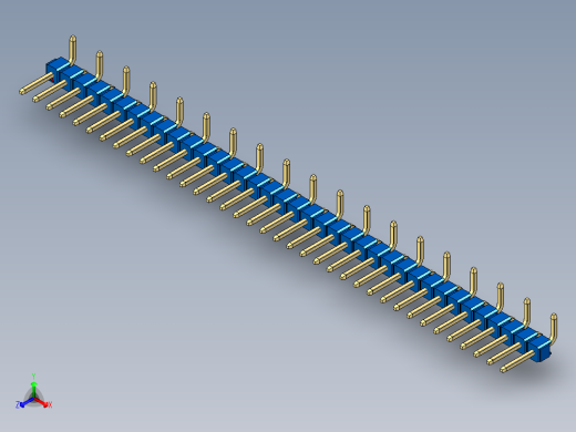 彩色公排针 100mil 2.54mm 系列-DS1022_blue_37p_100mil_Type_SMT_R1_rev1.0正等轴测缩略图
