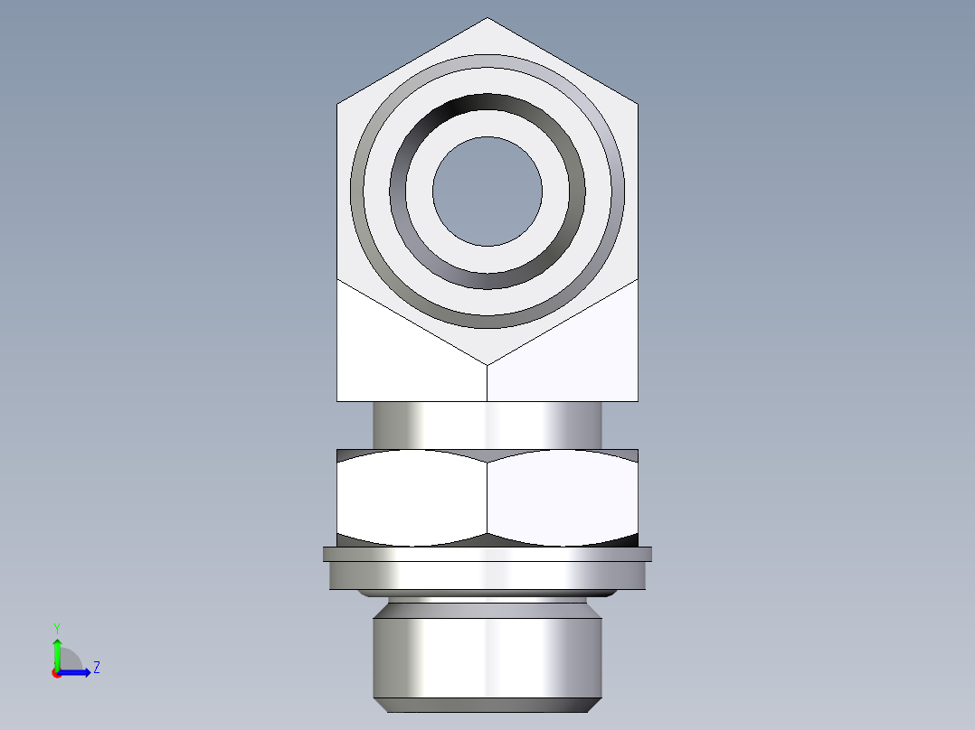 卡套式工业通用硬管接头EO_Adjustable_locknut_branch_tee_TEE12SROMDCF左视图