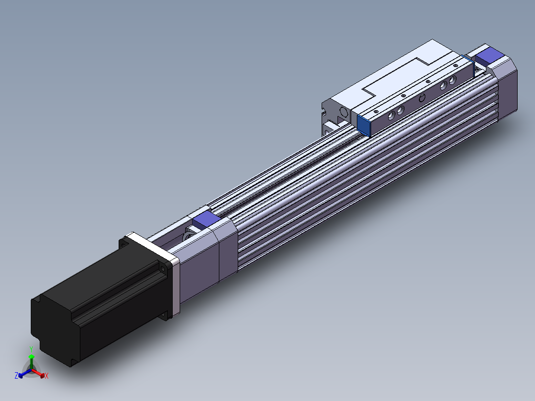 电动滑台模组SR64直连模型正等轴测图