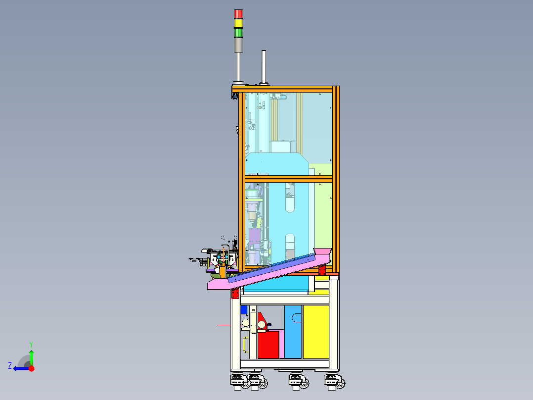 可调管柱合成台右视图