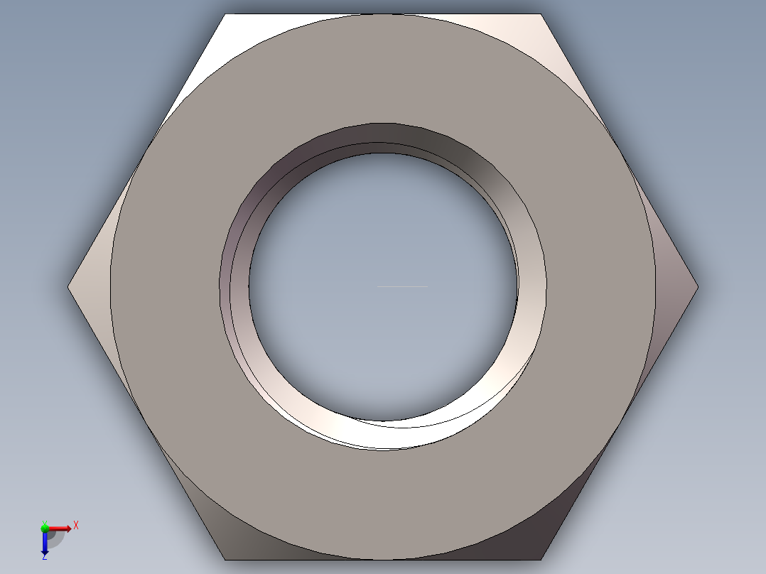 带螺纹的公制可配置螺母俯视图