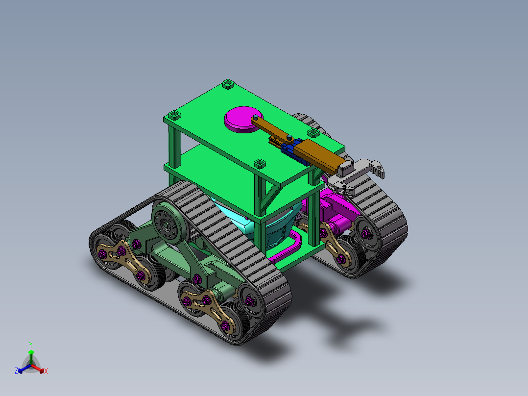 振动式采摘机正等轴测图