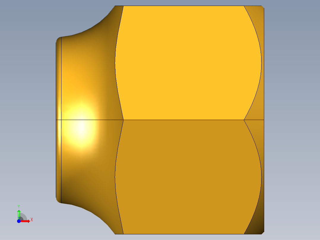 扩口式工业通用硬管接头Short Forged Nut 14FSX-6前视图