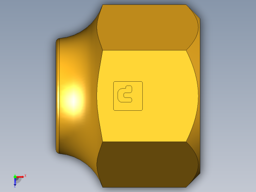 扩口式工业通用硬管接头Short Forged Nut 14FSX-6俯视缩略图