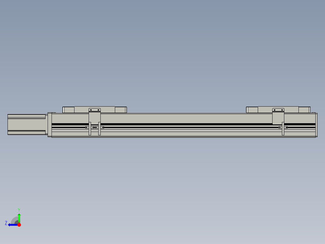直线模组LHC14-S500-M设计图纸右视图
